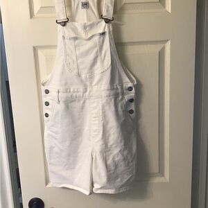 Lee Women's White Jean Shorts Overalls